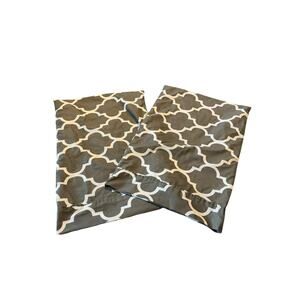 Utopia Gray & White Patterned Standard Pillow Cases Set of 2